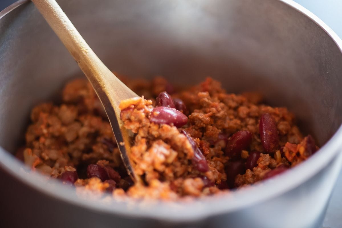 Chili con carne til bålet