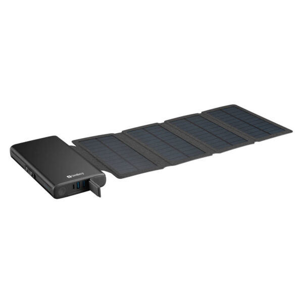 Sandberg Powerbank avec 25000 mAh et chargeur solaire, Noir