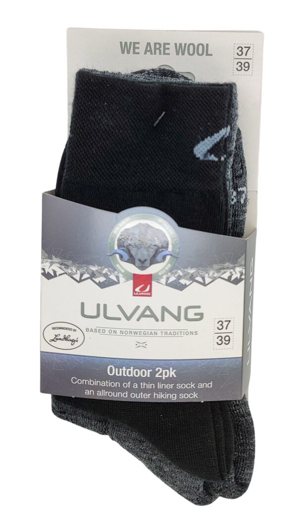 Ulvang Outdoor 2pk, Unisex - Black/Charcoal Melange - Sort / 1