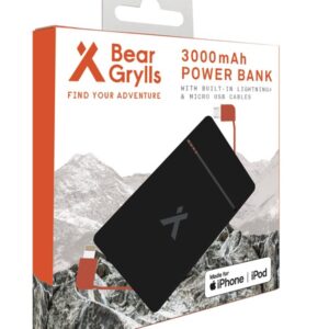 Bear Grylls Find Your Adventure Powerbank - Sort - 3000 mAh