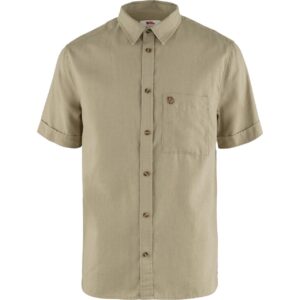 Fjällräven Mens Övik Travel Shirt S/S (BEIGE (SAND STONE/195) Large (L))