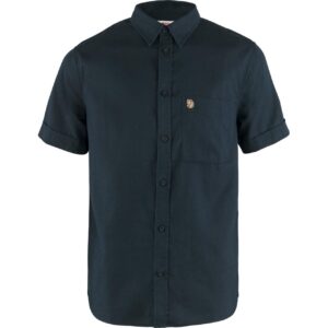 Fjällräven Mens Övik Travel Shirt S/S (BLUE (DARK NAVY/555) Large (L))