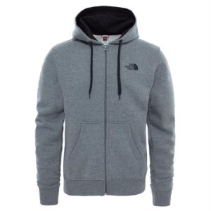 The North Face Mens Open Gate Fullzip Hoodie, Grey Heather / Black