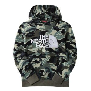 The North Face Teens Drew Peak Pull Over Hoodie (GREEN (NEW TAUPE GREEN NS CAMO PRINT) Large (L))