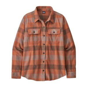 Patagonia Womens Long-Sleeved Organic Cotton Midweight Fjord Flannel Shirt (BROWN (COMSTOCK: DUSKY BROWN) Small (S))
