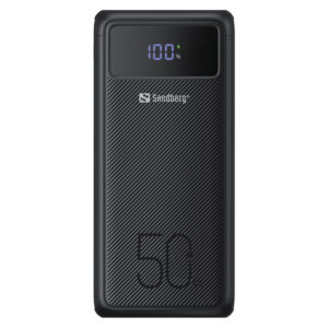 Powerbank Sandberg USB-C PD 100W 50.000 mAh, Negro