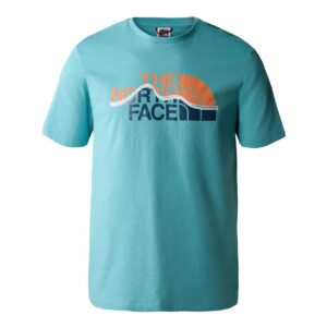 The North Face Ms S/S Mountain Line Tee (ORANGE (REEF WATERS/DUSTY CORAL ORANGE) Small (S))