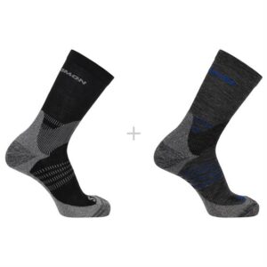 Salomon X Ultra Access Crew Sock 2-Pack, Anthracite / Black