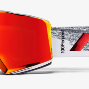 100% NORG ハイパー スキー ゴーグル - Badlands ミラー レッド レンズ + 追加レンズ