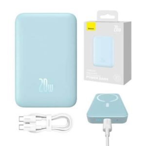 Baseus Powerbank Magnetic Mini 10000mAh 20W MagSafe (blå) Powerbank - Blå - 10000 mAh