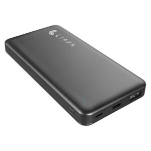 Lippa 10.000 mAh Powerbank 18W USB-C PD & QC USB-A Output - Black Powerbank - Sort - 10000 mAh