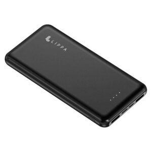 Lippa 10.000 mAh Powerbank 2 x USB-A Output - Black Powerbank - Sort - 10000 mAh