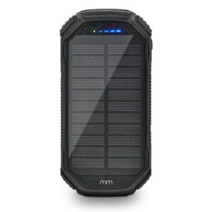 Mikamax QI Solar Powerbank - Sort - 20000 mAh