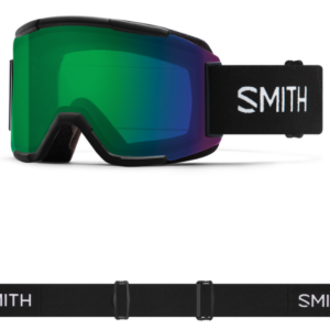 Лижні окуляри SMITH Squad - чорні + повсякденні зелені дзеркальні лінзи ChromaPop