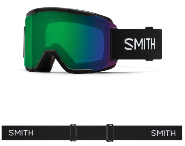 SMITH Squad Skibriller - Sort + ChromaPop Everyday Green Mirror Lens