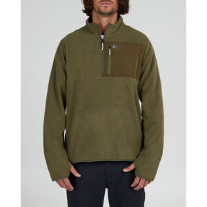 Salty Crew Ebbtide 1/2 Zip Polar Fleece Pullover - Olive