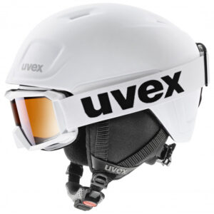 Uvex Heyya Pro Set, skihjelm + skibrille, junior, hvid