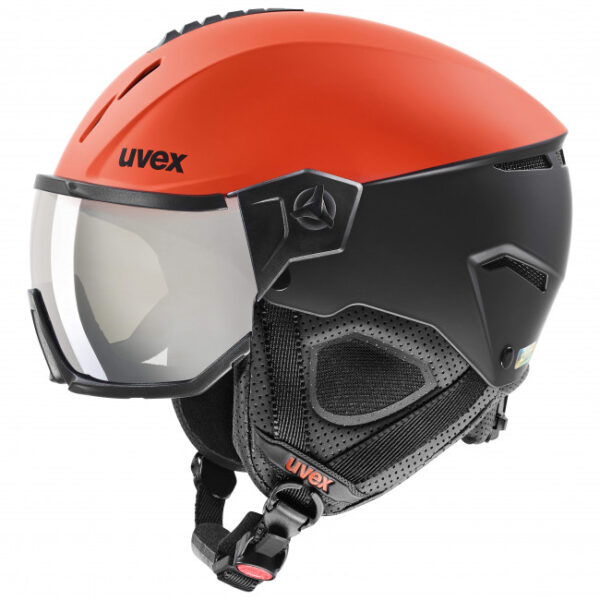 Uvex Instinct Visor, skihjelm med visir, rød/sort