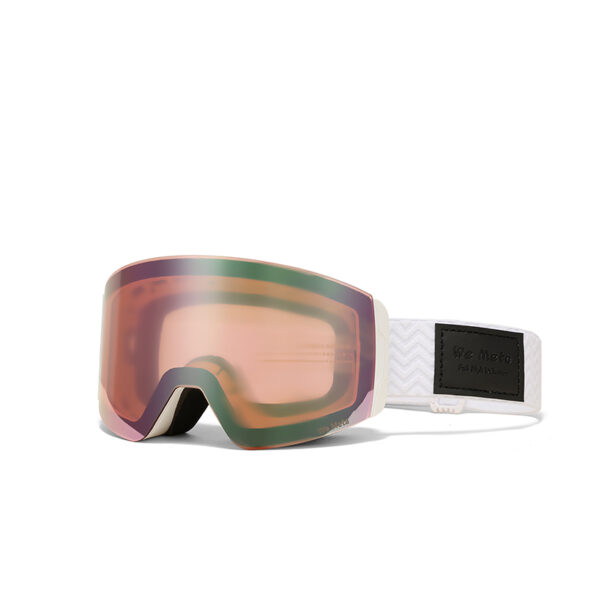 We Meta Ski Goggles - White w/ orange lens