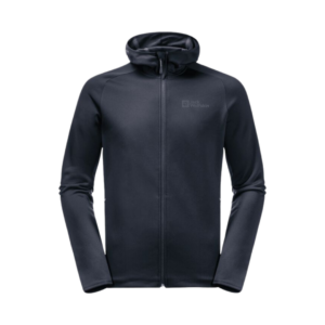 Fleecejakke til herre - Jack Wolfskin Baiselberg Hooded FZ M - Blå