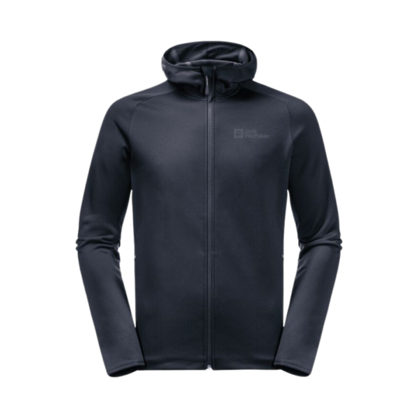 Fleecejakke til herre - Jack Wolfskin Baiselberg Hooded FZ M - Blå