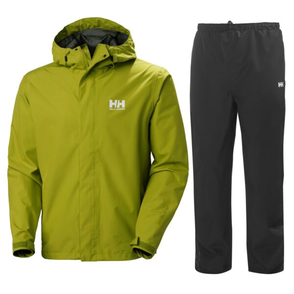 Helly Hansen Seven J, regnsæt, herre, fir green/sort