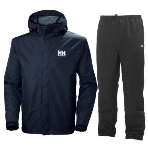 Helly Hansen Seven J, regntøj, herre, mørkeblå/sort