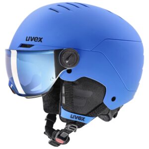 Uvex Rocket JR Visor, casco da sci con visiera, junior, blu