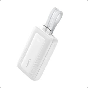 Anker (10K.30W Built-In USB-C+Lightning Cable) Powerbank - Hvid - 10000 mAh