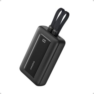 Anker (20K.30W Built-In USB-C+Lightning Cable) Powerbank - Sort - 20000 mAh