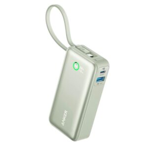 Anker 545 Nano 10K (30W Built-in USB-C cable) Powerbank - Grøn - 10000 mAh