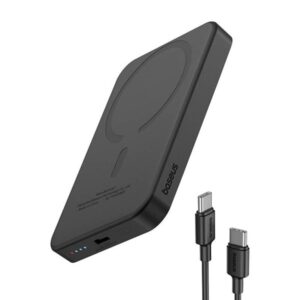 Baseus Magnetic Mini Powerbank 5000mAh USB-C 20W (black) Powerbank - Sort - 5000 mAh