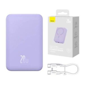 Baseus Powerbank Magnetic Mini 20000mAh 20W MagSafe (purple) Powerbank - Lilla - 20000 mAh