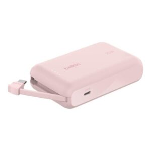 Belkin BoostCharge power bank - with integrated cable - 24 pin USB-C - 20 Watt Powerbank - 10000 mAh