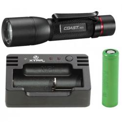 COAST HX5 + 3.6V Li-ion batteri + Nitecore i1 USB oplader