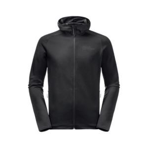 Fleecejakke til herre - Jack Wolfskin Baiselberg Hooded FZ M - Sort