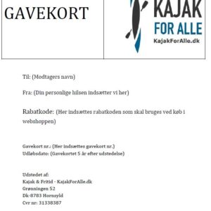 Gavekort til KajakForAlle.dk
