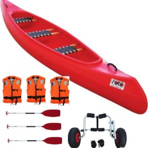 Kanosæt - Viking kano med Padler, Redningsveste og Vogn