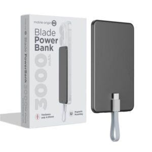 Mobile Origin Blade PowerBank 3000mAh grey Powerbank - Grå - 3000 mAh