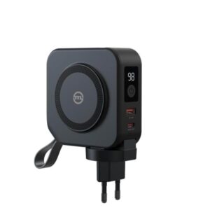 Mobile Origin Powerbank 10 000mAh and Travel Charger - Lightning and USB-C cable - black Powerbank - Sort - 10000 mAh