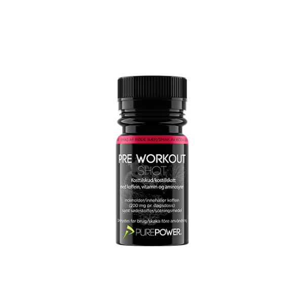 Pre-Workout shot (PWO) Røde bær 60 ml