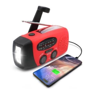 Pro Emergency radio - Hand Crank - Solar cells - 2000mAh Powerbank - SOS Light - AM/FM