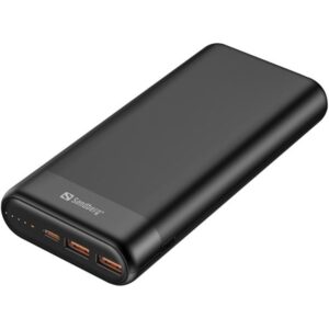 Sandberg Powerbank 20000 PD65W+2xQC3.0 Powerbank - Sort - 20000 mAh