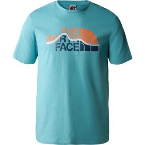 The North Face Mens S/S Mountain Line Tee (Orange (REEF WATERS/DUSTY CORAL ORANGE) Medium)