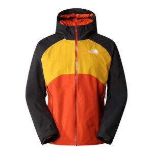 The North Face Mens Stratos Jacket (Orange (RUSTED BRONZE/ARRW YELLOW/BLK) Small)