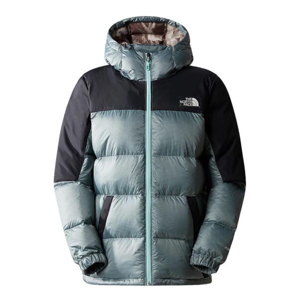The North Face Womens Diablo Recycled Down Hoodie (Grøn (POWDER TEAL/TNF BLACK) Small)