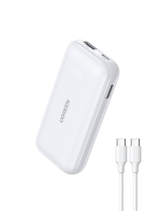 UGREEN 10000mah Two-Way Fast Charging Power Bank Powerbank - Hvid - 10000 mAh