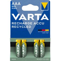 Varta Recharge Charge Accu Recycled Aaa 800mah 4 Pack (b) - Batteri