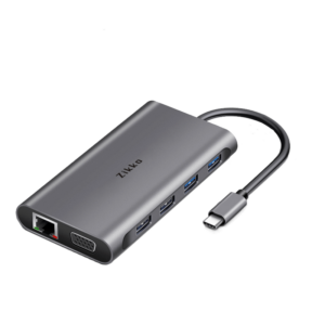 Zikko USB-C 11-i1 Hub med HDMI 4xUSB VGA SD kort og ethernet