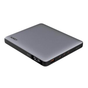 Aukey Powerbank 100W 20000mAh 3xUSB-C PD 3.0 Powerbank - Grå - 20000 mAh